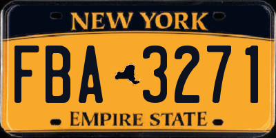 NY license plate FBA3271