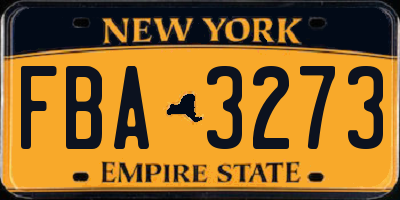NY license plate FBA3273