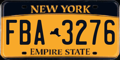 NY license plate FBA3276