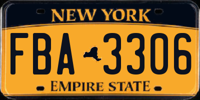 NY license plate FBA3306