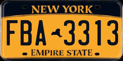 NY license plate FBA3313