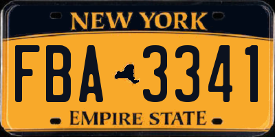 NY license plate FBA3341