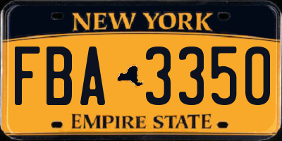 NY license plate FBA3350