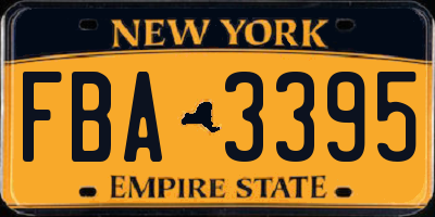 NY license plate FBA3395