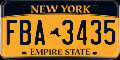 NY license plate FBA3435