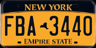 NY license plate FBA3440