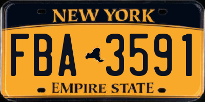 NY license plate FBA3591