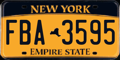 NY license plate FBA3595
