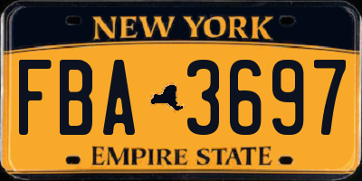 NY license plate FBA3697