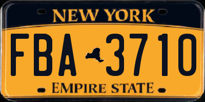NY license plate FBA3710