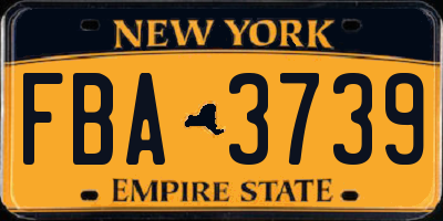 NY license plate FBA3739