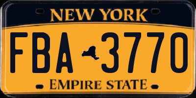 NY license plate FBA3770