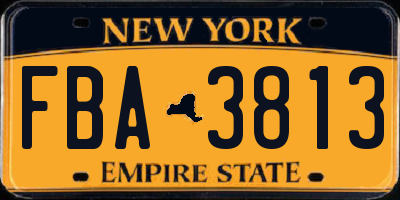 NY license plate FBA3813
