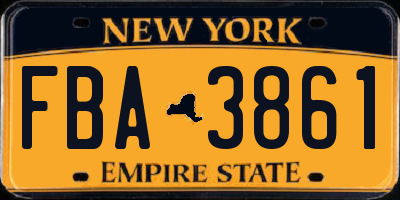NY license plate FBA3861