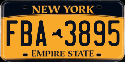 NY license plate FBA3895