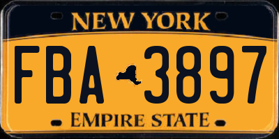 NY license plate FBA3897