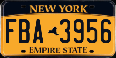 NY license plate FBA3956