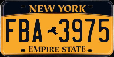 NY license plate FBA3975