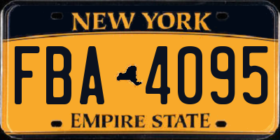 NY license plate FBA4095