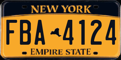 NY license plate FBA4124