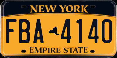 NY license plate FBA4140