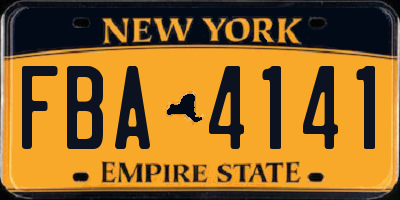 NY license plate FBA4141