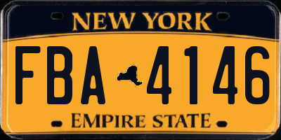 NY license plate FBA4146