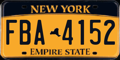 NY license plate FBA4152