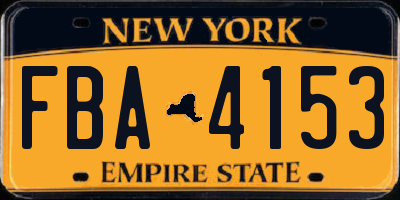 NY license plate FBA4153