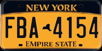 NY license plate FBA4154