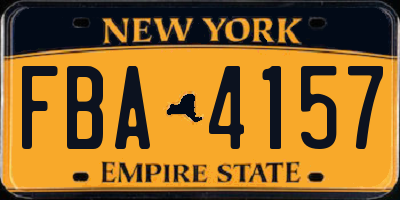NY license plate FBA4157