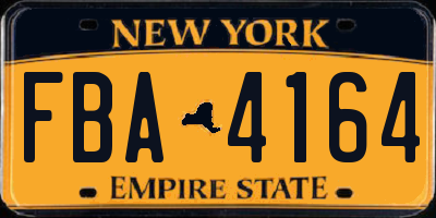 NY license plate FBA4164
