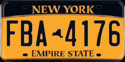 NY license plate FBA4176
