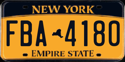 NY license plate FBA4180