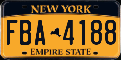 NY license plate FBA4188