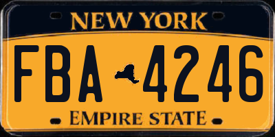 NY license plate FBA4246