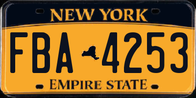 NY license plate FBA4253