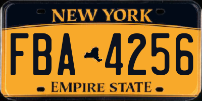 NY license plate FBA4256
