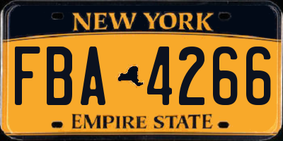 NY license plate FBA4266