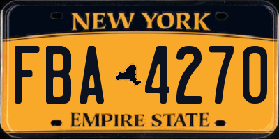 NY license plate FBA4270