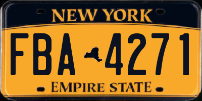 NY license plate FBA4271