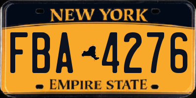 NY license plate FBA4276