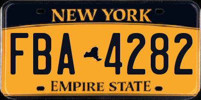 NY license plate FBA4282
