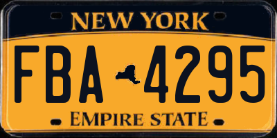 NY license plate FBA4295