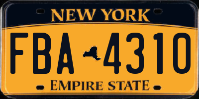NY license plate FBA4310