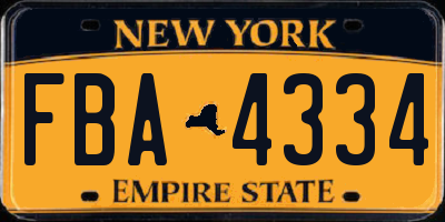 NY license plate FBA4334