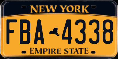 NY license plate FBA4338
