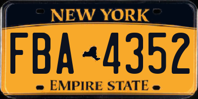 NY license plate FBA4352