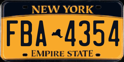 NY license plate FBA4354
