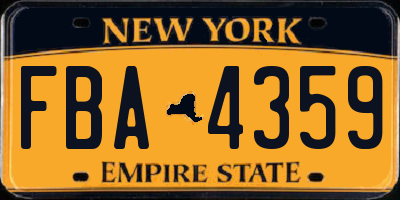 NY license plate FBA4359